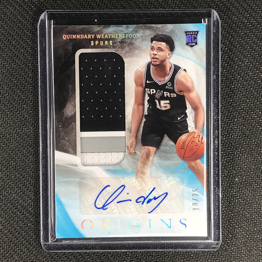 2019-20 Origins QUINNDARY WEATHERSPOON Rookie Patch Autographs Blue 18/25-Cherry Collectables