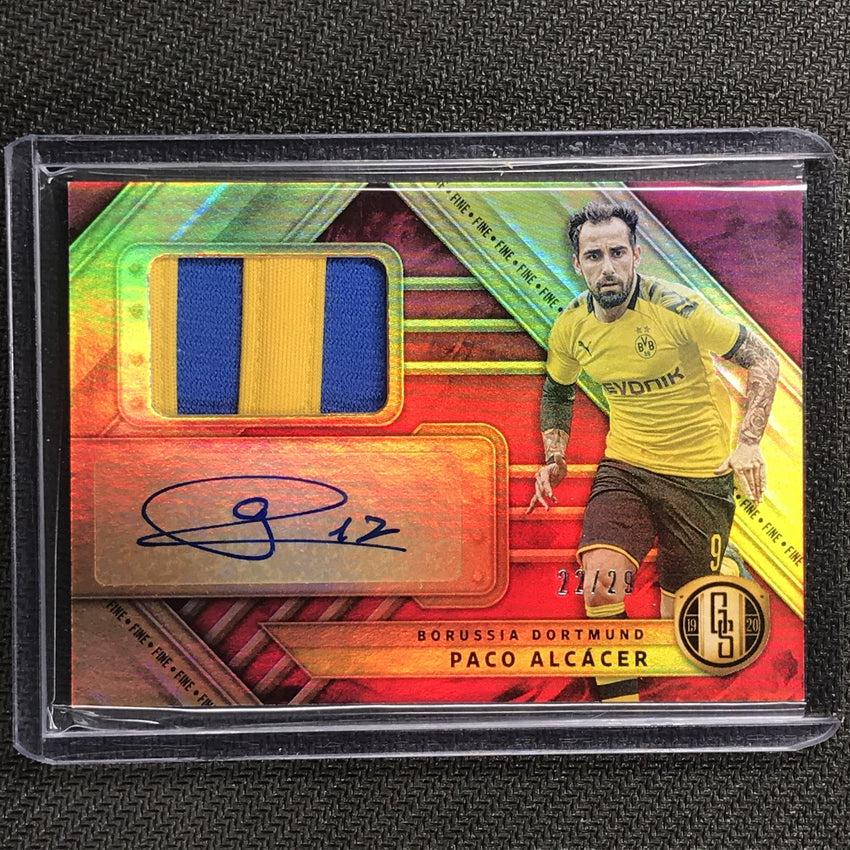 2019-20 Gold Standard Soccer PACO ALCACER Patch Relic Auto 22/29-Cherry Collectables