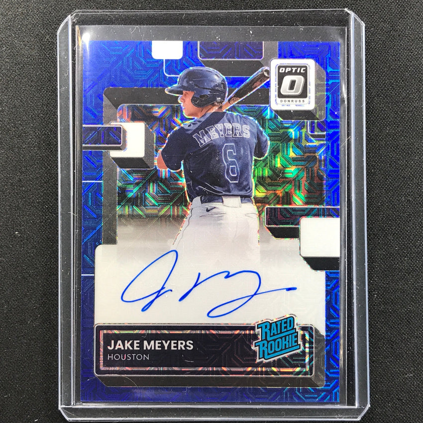 2022 Donruss Optic Jake Meyers Rated Rookie Signatures Auto Blue Mojo 56/99