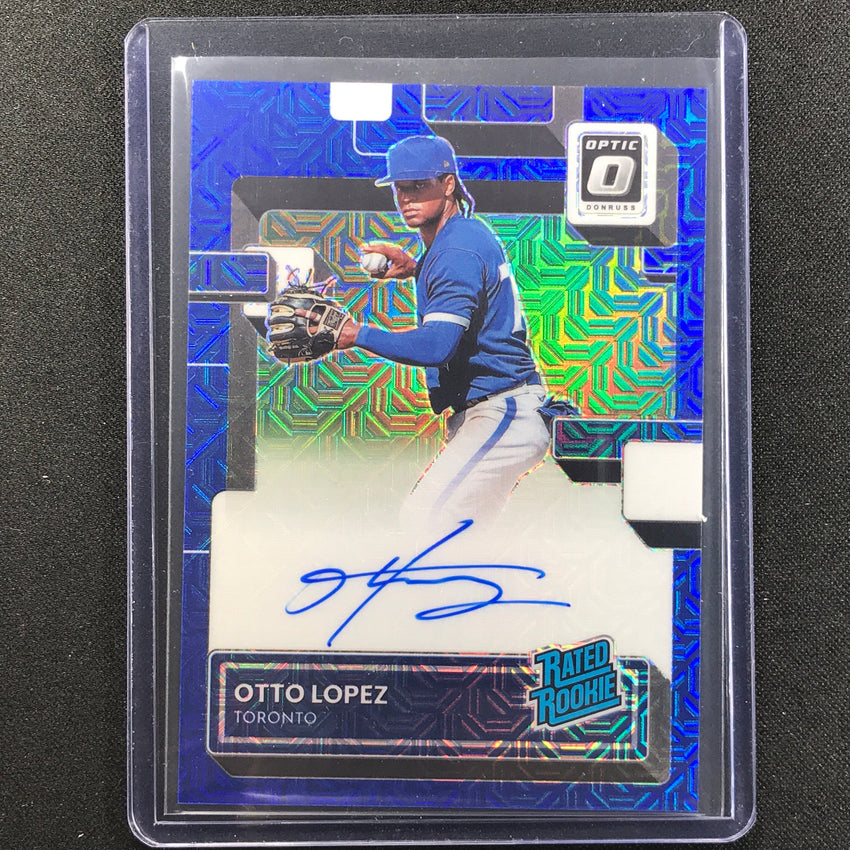 2022 Donruss Optic Otto Lopez Rated Rookie Signatures Auto Blue Mojo 85/99
