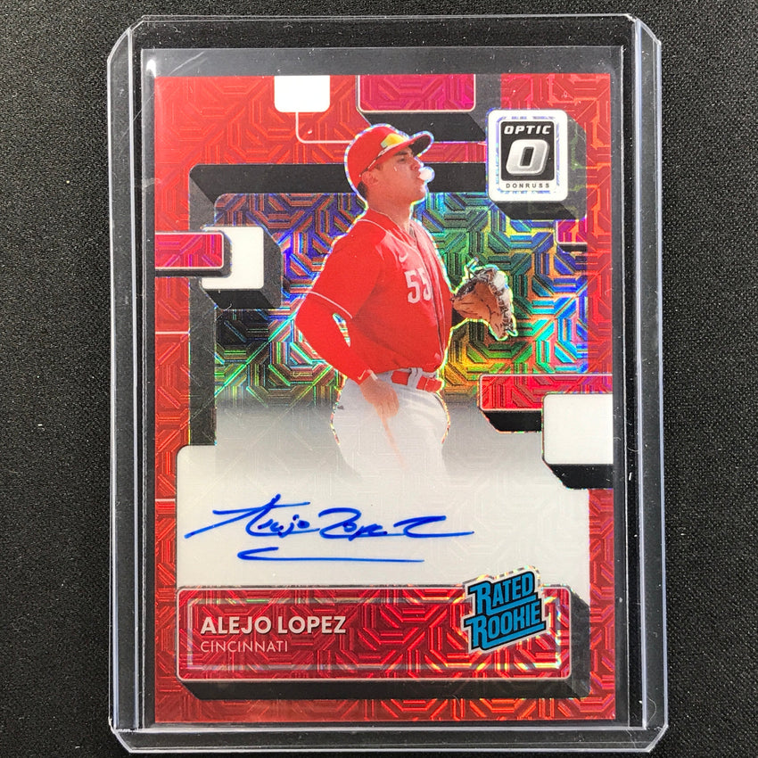 2022 Donruss Optic Alejo Lopez Rated Rookie Signatures Auto Red Mojo 5/99