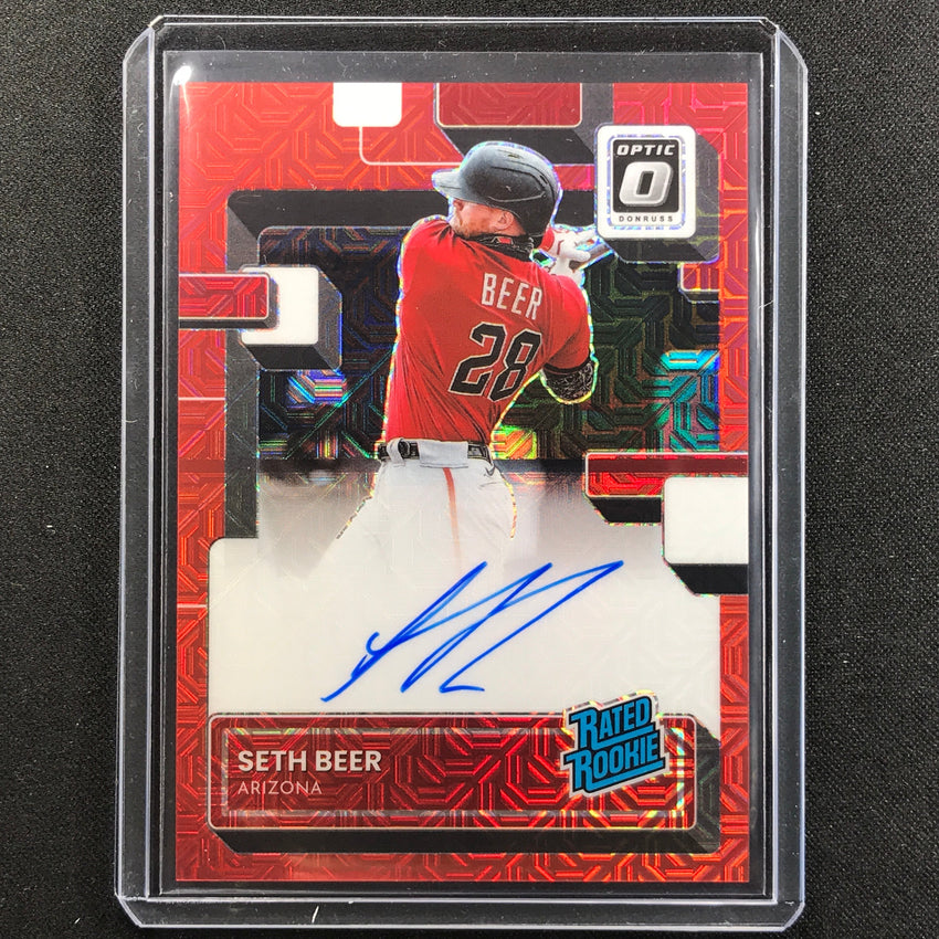 2022 Donruss Optic Seth Beer Rated Rookie Signatures Auto Red Mojo 40/99