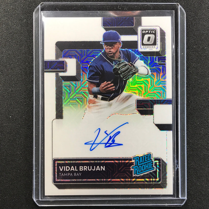 2022 Donruss Optic Vidal Brujan Rated Rookie Signatures Auto White Mojo 8/99