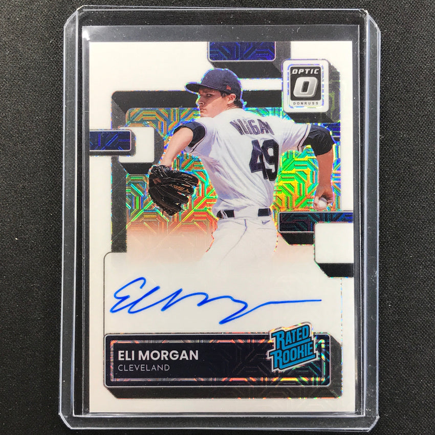 2022 Donruss Optic Eli Morgan Rated Rookie Signatures Auto White Mojo 35/99