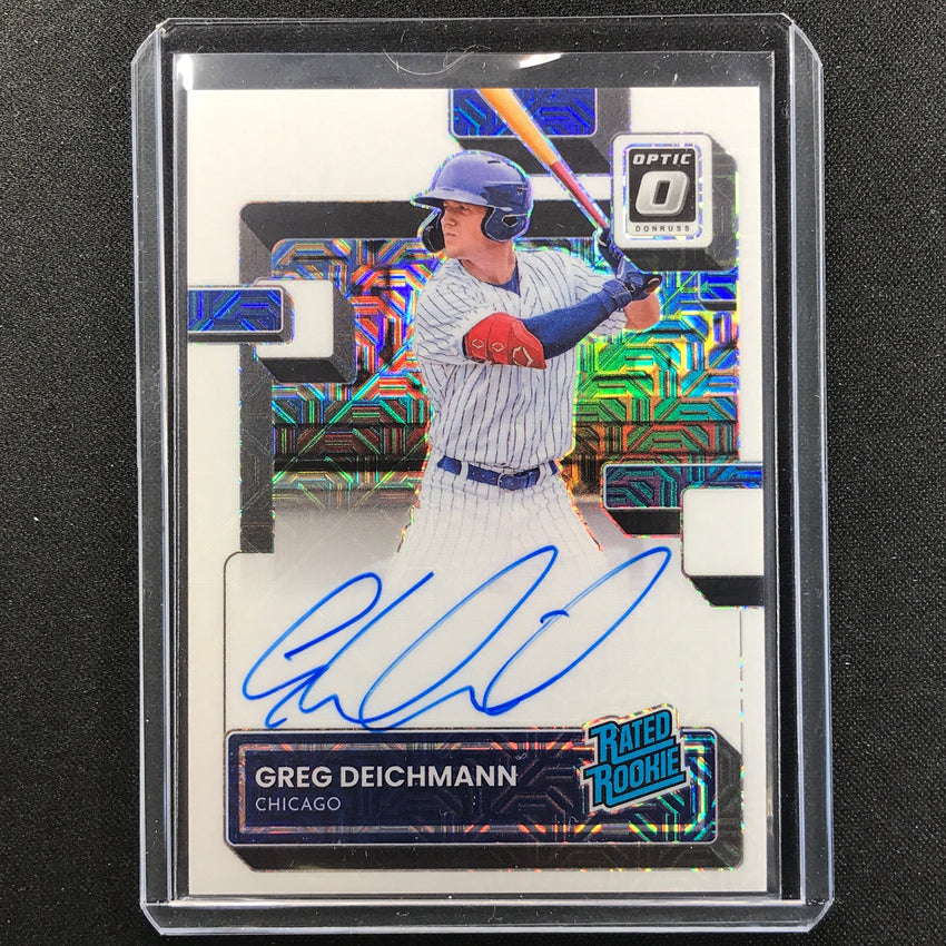 2022 Donruss Optic Greg Deichmann Rated Rookie Signatures Auto White Mojo 92/99