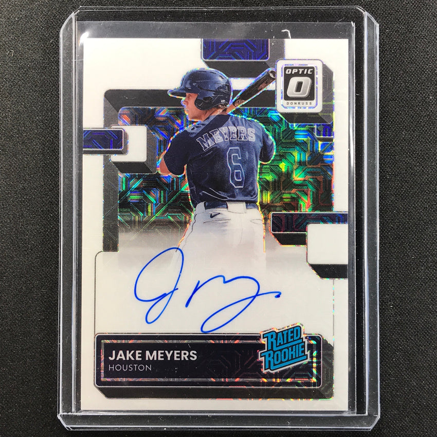 2022 Donruss Optic Jake Meyers Rated Rookie Signatures Auto White Mojo 86/99