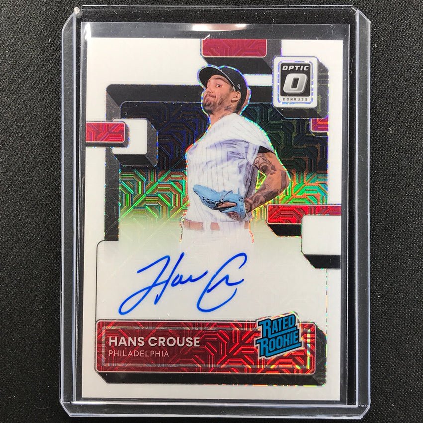 2022 Donruss Optic Hans Crouse Rated Rookie Signatures Auto White Mojo 62/99