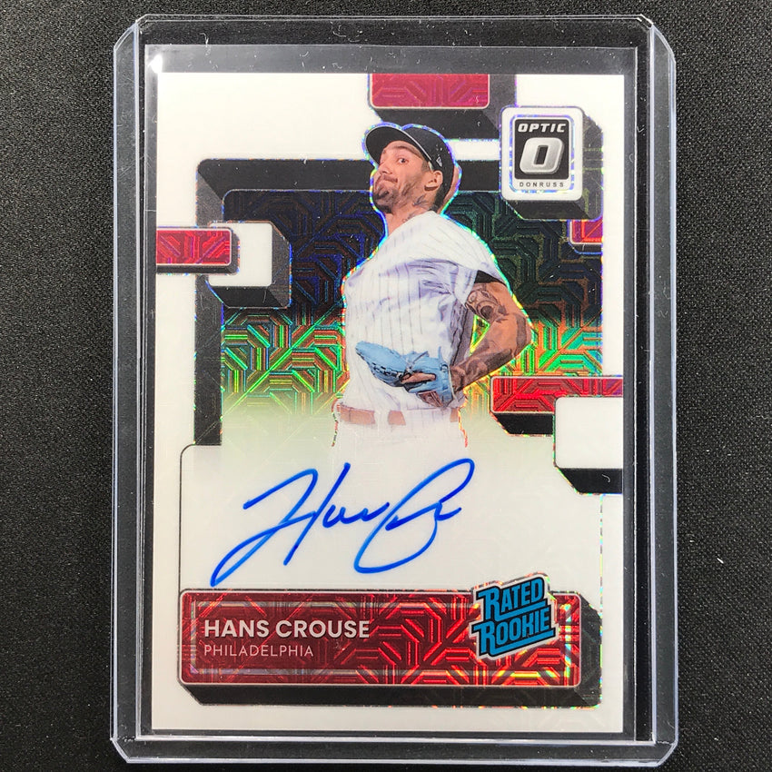 2022 Donruss Optic Hans Crouse Rated Rookie Signatures Auto White Mojo 39/99