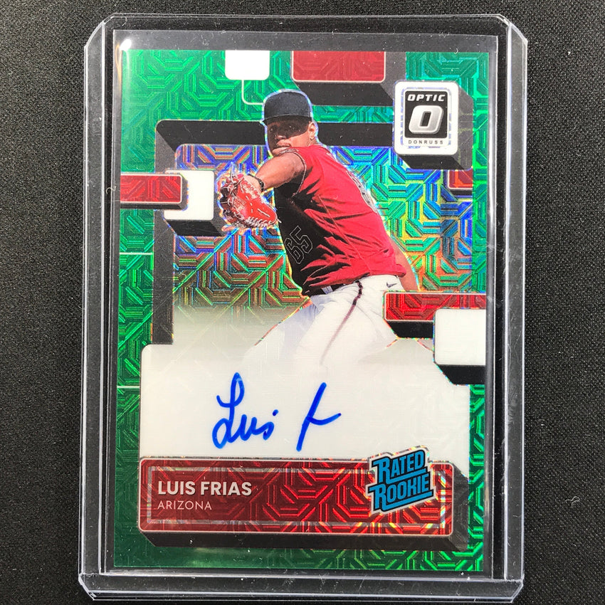 2022 Donruss Optic Luis Frias Rated Rookie Signatures Auto Green Mojo 55/88