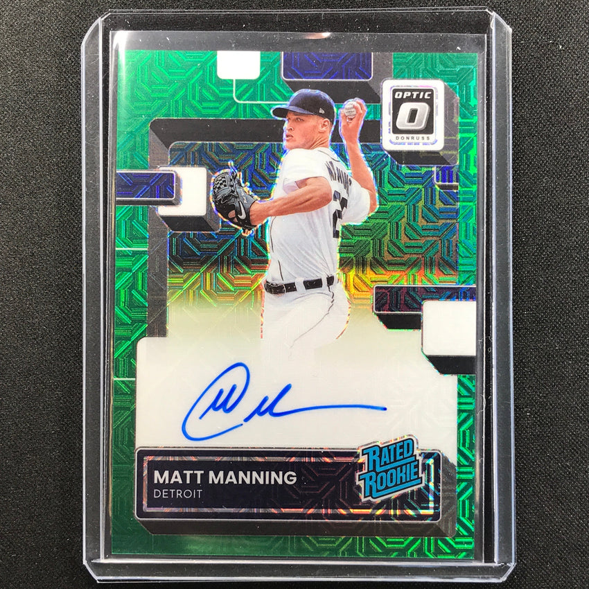 2022 Donruss Optic Matt Manning Rated Rookie Signatures Auto Green Mojo 32/88