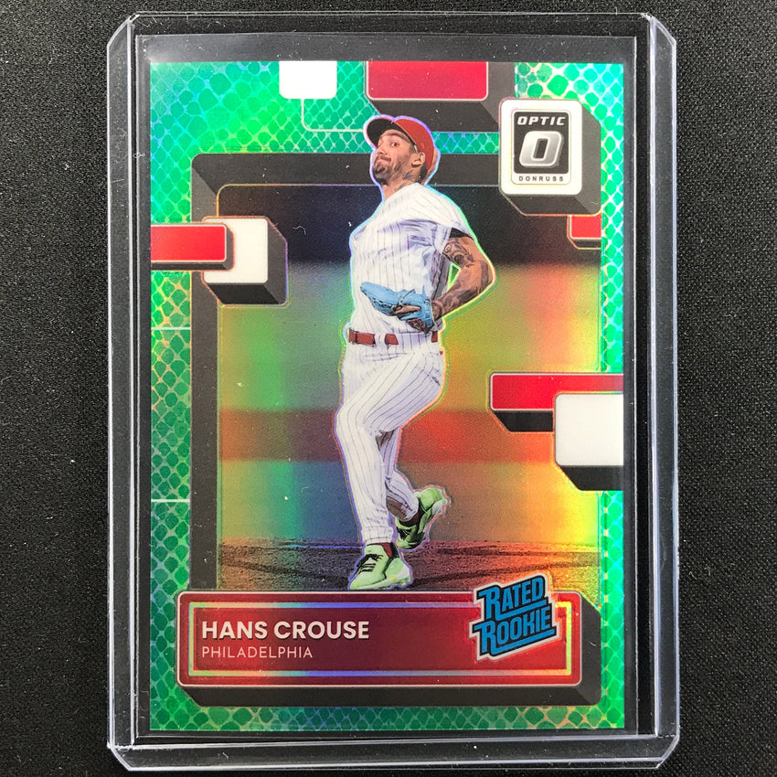 2022 Donruss Optic Hans Crouse Rated Rookie Green Dragon 53/99