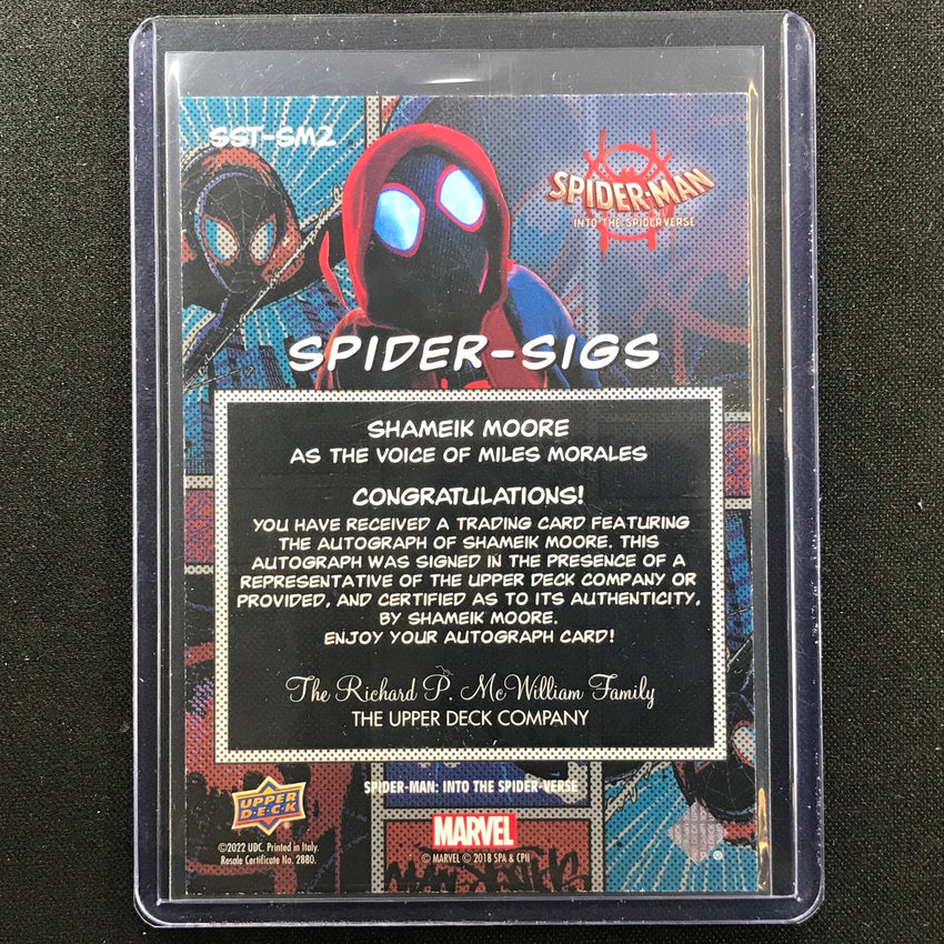 2022 Spider-man Spider-verse Shameik Moore Miles Morales Spider-sigs Auto Sp Sm2