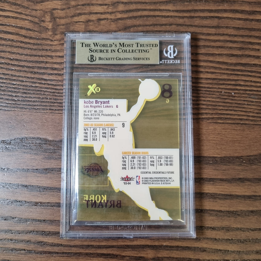 2003-04 E-x Kobe Bryant Essential Credentials Future No 9 Missing Serial BGS 9.5 595