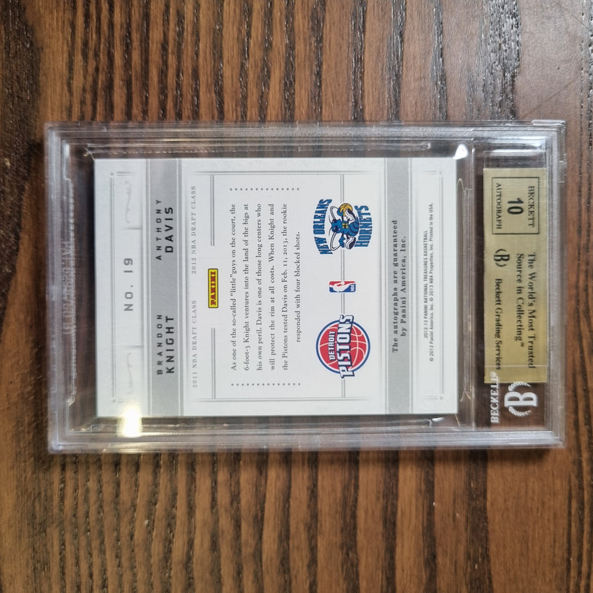 2012-13 National Treasures Anthony Davis Knight Dual Auto Rookie 44/49 BGS 9.5/10