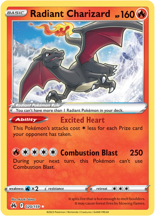 Radiant Charizard - 020/159 - Radiant Rare Crown Zenith