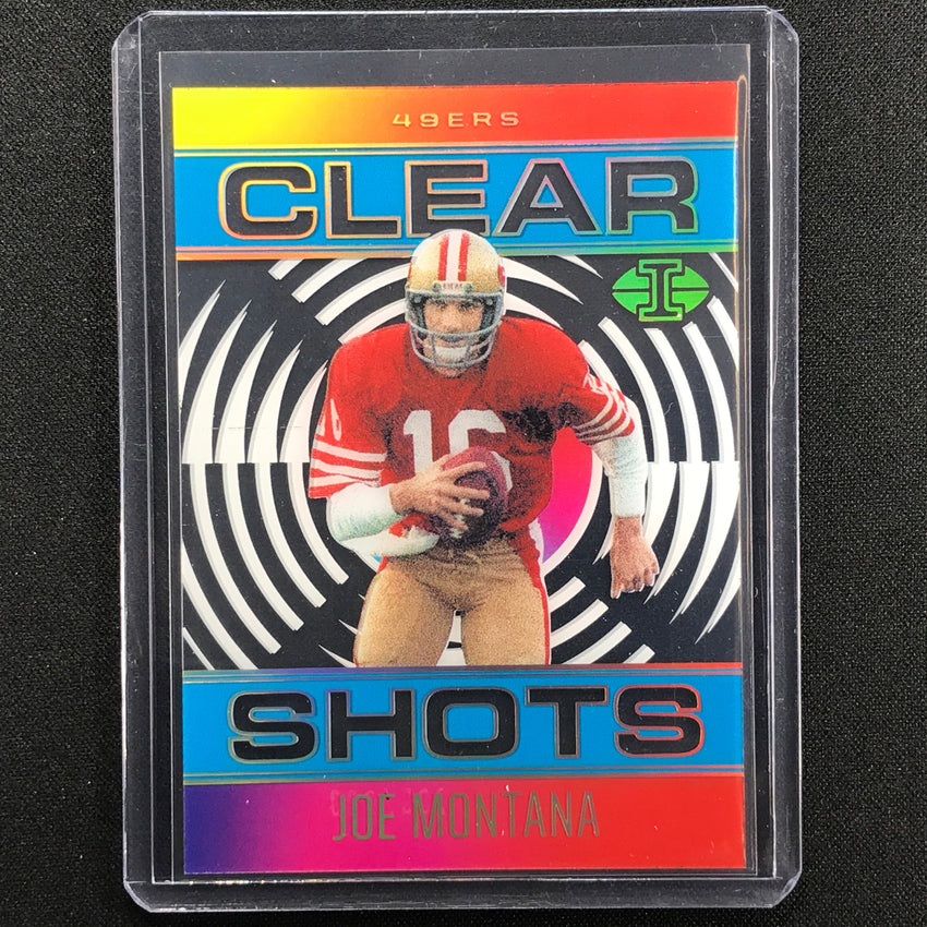 2021 Illusions Joe Montana Clear Shots Acetate Light Blue /299