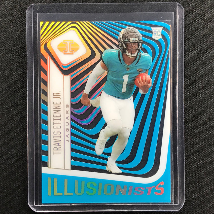 2021 Illusions Travis Etienne Jr. Rookie Illusionists Acetate Light Blue 139/299