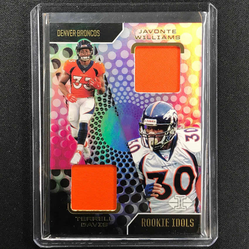 2021 Illusions Javonte Williams Terrell Davis Rookie Idols Dual Jersey No Jt