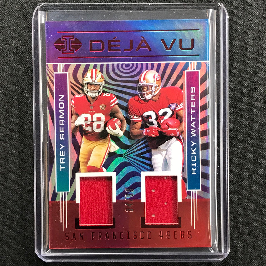 2021 Illusions Trey Sermon Ricky Watters Deja Vu Rookie Patch Red 34/99