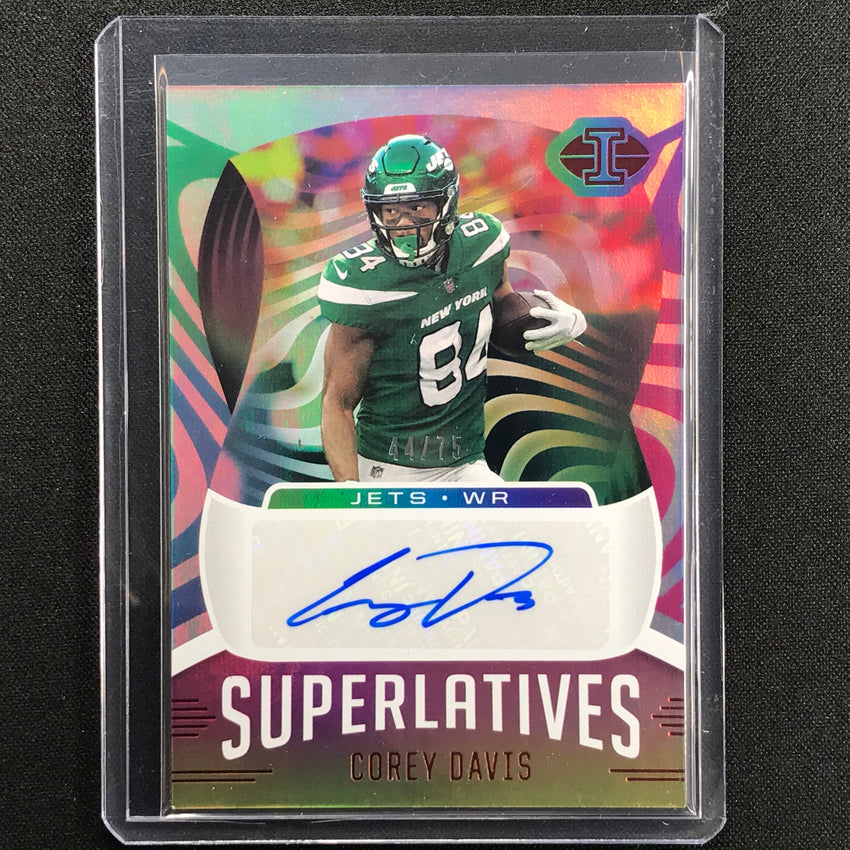 2021 Illusions Corey Davis Superlatives Signs Auto Red 44/75