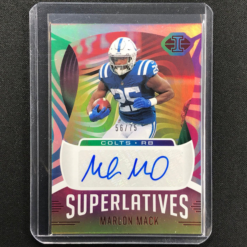 2021 Illusions Marlon Mack Superlatives Signs Auto Red 56/75