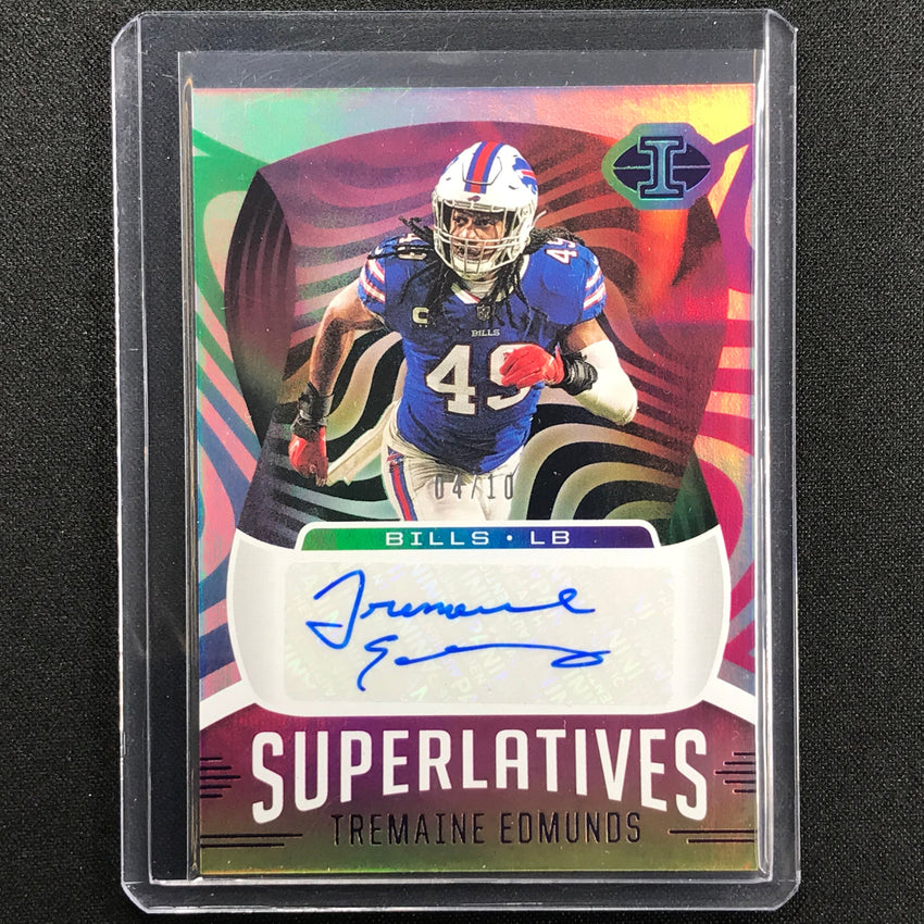 2021 Illusions Tremaine Edmunds Superlatives Signs Auto Purple 4/10