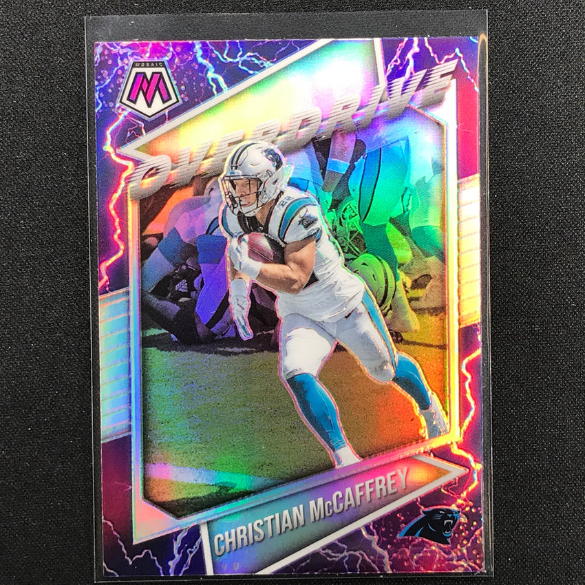2021 Mosaic CHRISTIAN MCCAFFREY Overdrive Silver Prizm #1