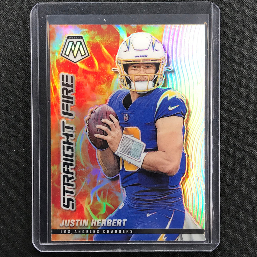 2021 Mosaic JUSTIN HERBERT Straight Fire Silver Prizm SP #10