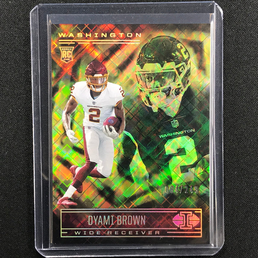2021 Illusions Dyami Brown Rookie Trophy Collection Yellow Diamond 84/249