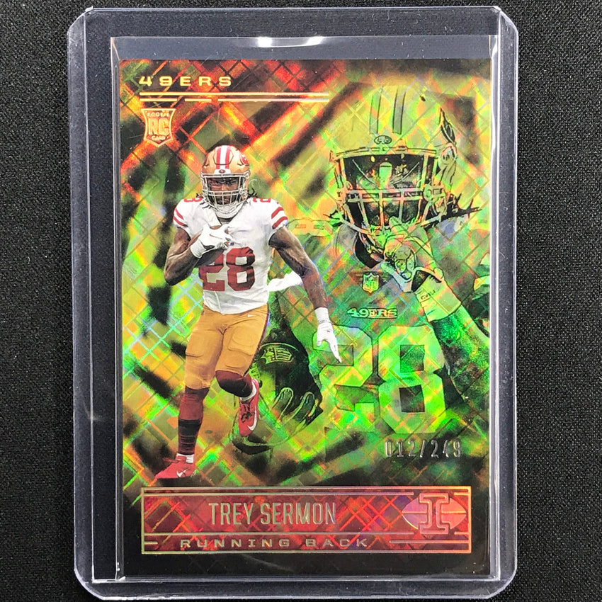 2021 Illusions Trey Sermon Rookie Trophy Collection Yellow Diamond 12/249