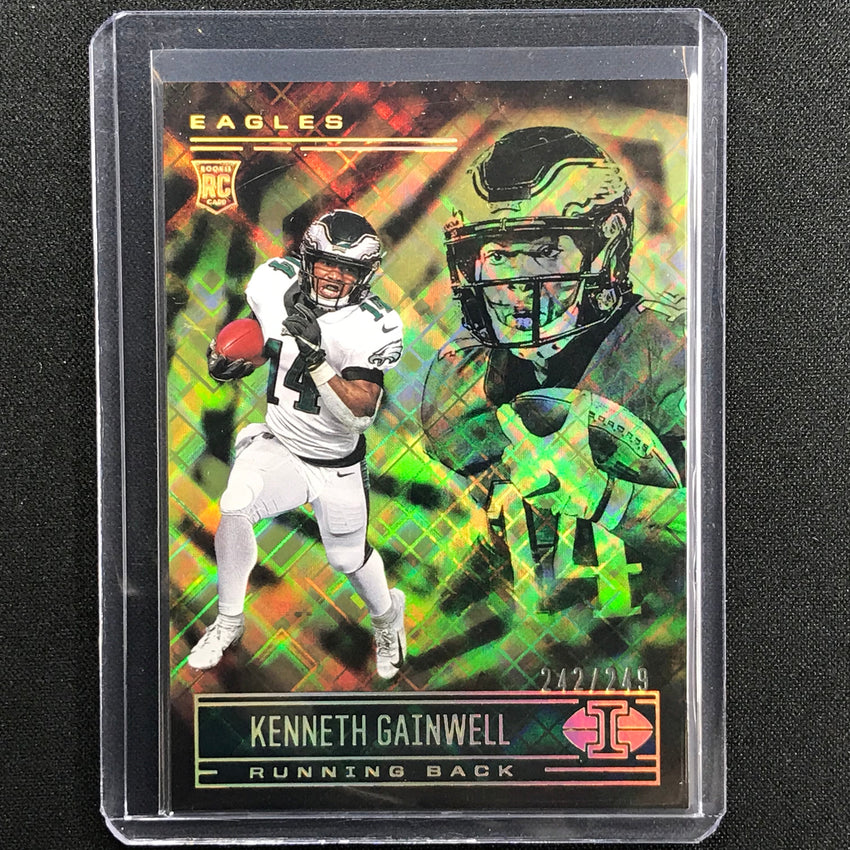 2021 Illusions Kenneth Gainwell Rookie Trophy Collection Yellow Diamond 242/249