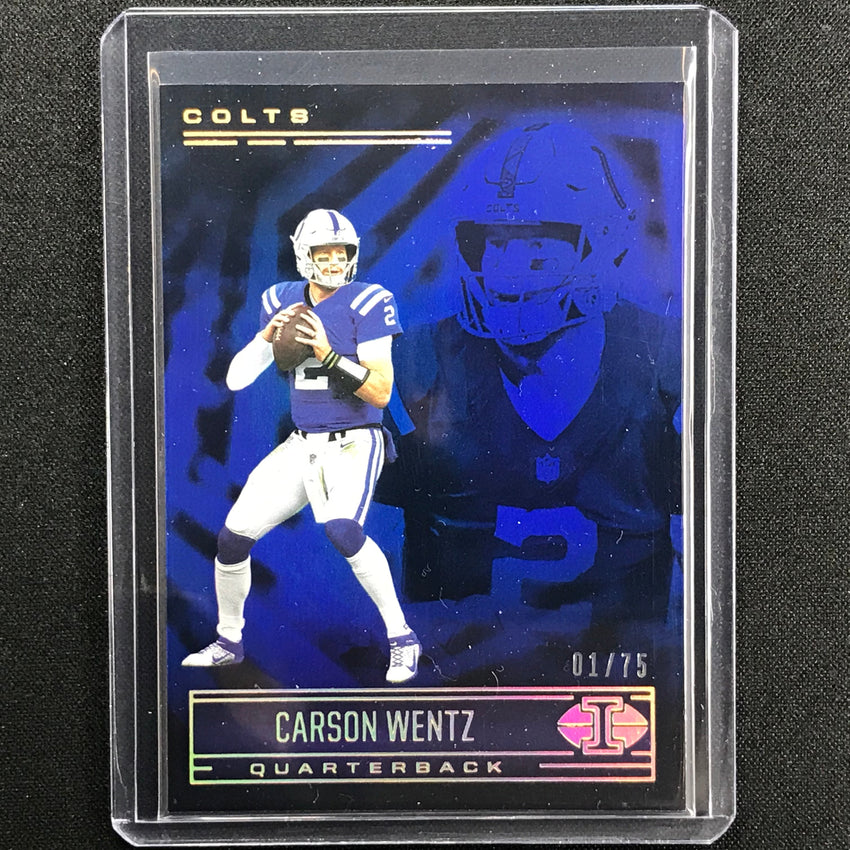 2021 Illusions Carson Wentz Trophy Collection Blue 1/75