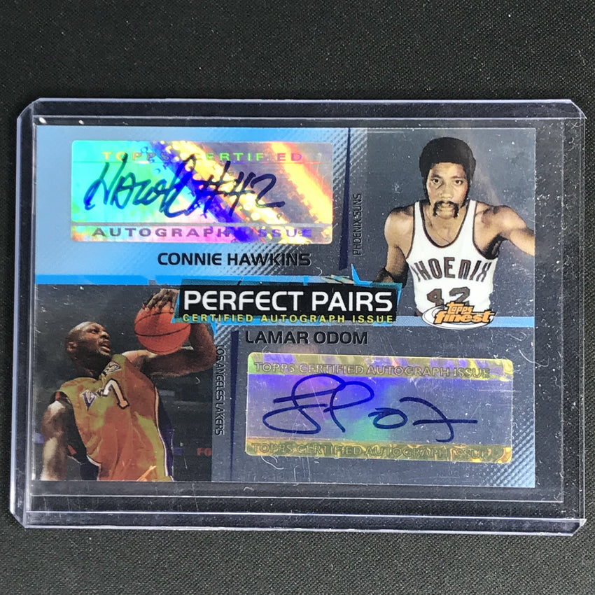 2004-05 Topps Finest CONNIE HAWKINS LAMAR ODUM Dual Auto 16/50-Cherry Collectables