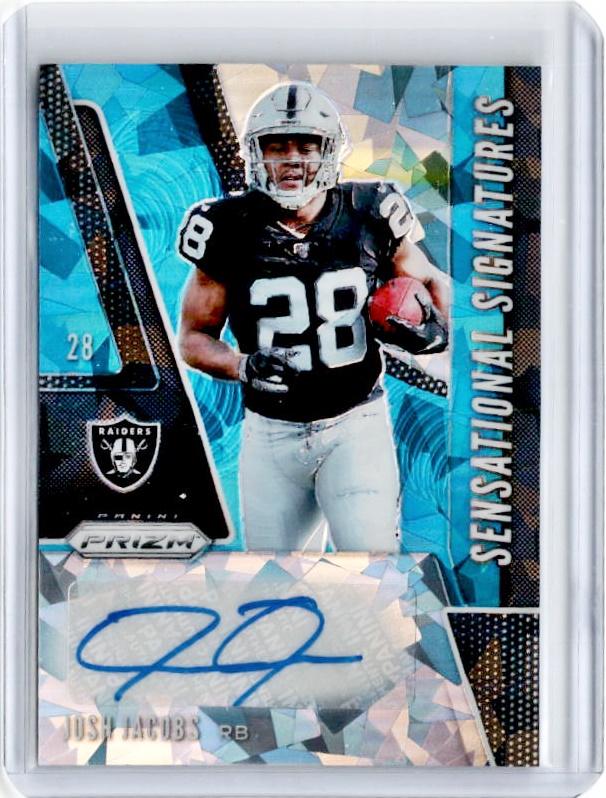2019 Prizm JOSH JACOBS Sensational Signatures Blue Ice Auto 24/99-Cherry Collectables