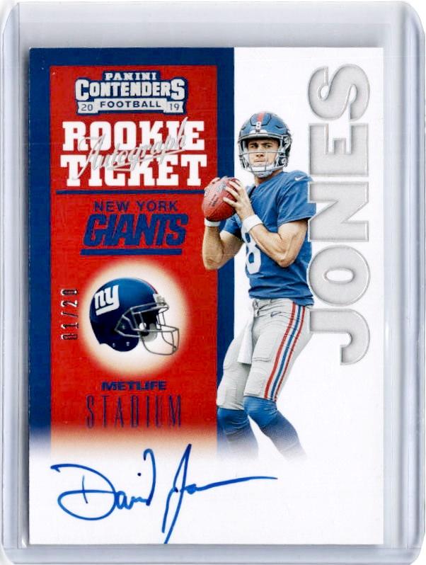 2019 Contenders DANIEL JONES Throwback Rookie Ticket Auto 1/20-Cherry Collectables