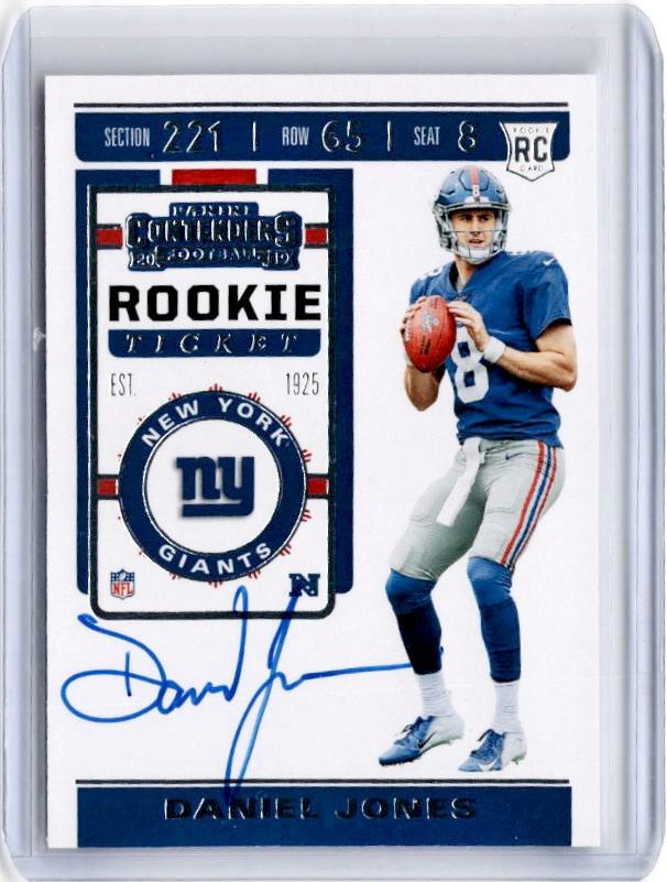 2019 Contenders DANIEL JONES Rookie Ticket Auto #102-Cherry Collectables
