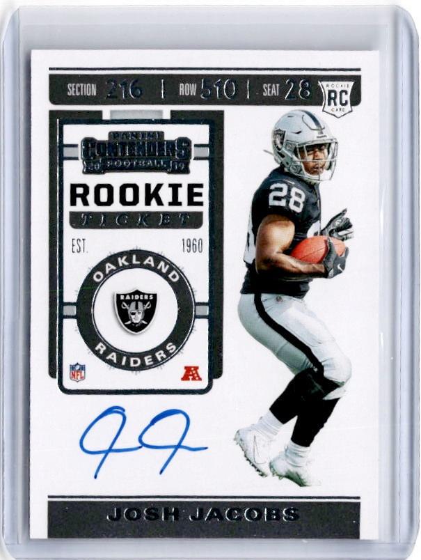2019 Contenders JOSH JACOBS Rookie Ticket Auto #106-Cherry Collectables