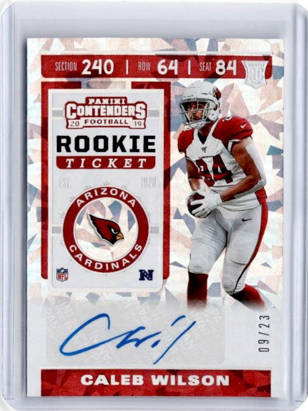 2019 Contenders CALEB WILSON Rookie Ticket Cracked Ice Auto 9/23-Cherry Collectables