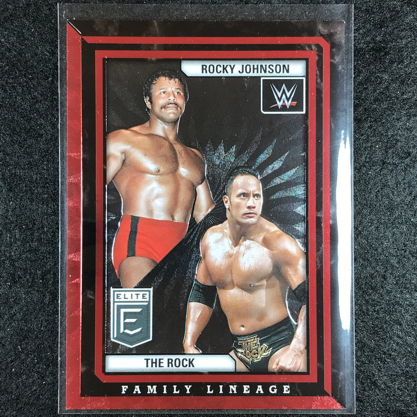 2023 Donruss Elite WWE Rocky Johnson The Rock Family Lineage Red 66/99