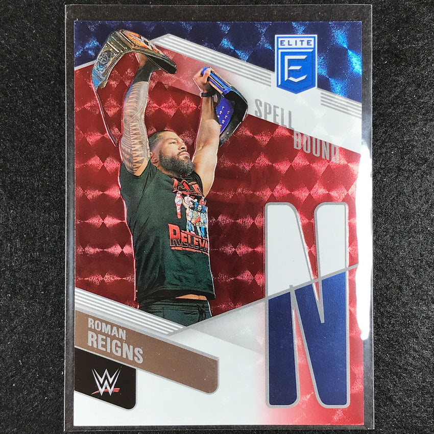 2023 Donruss Elite WWE Roman Reigns N Spell Bound Red 86/99