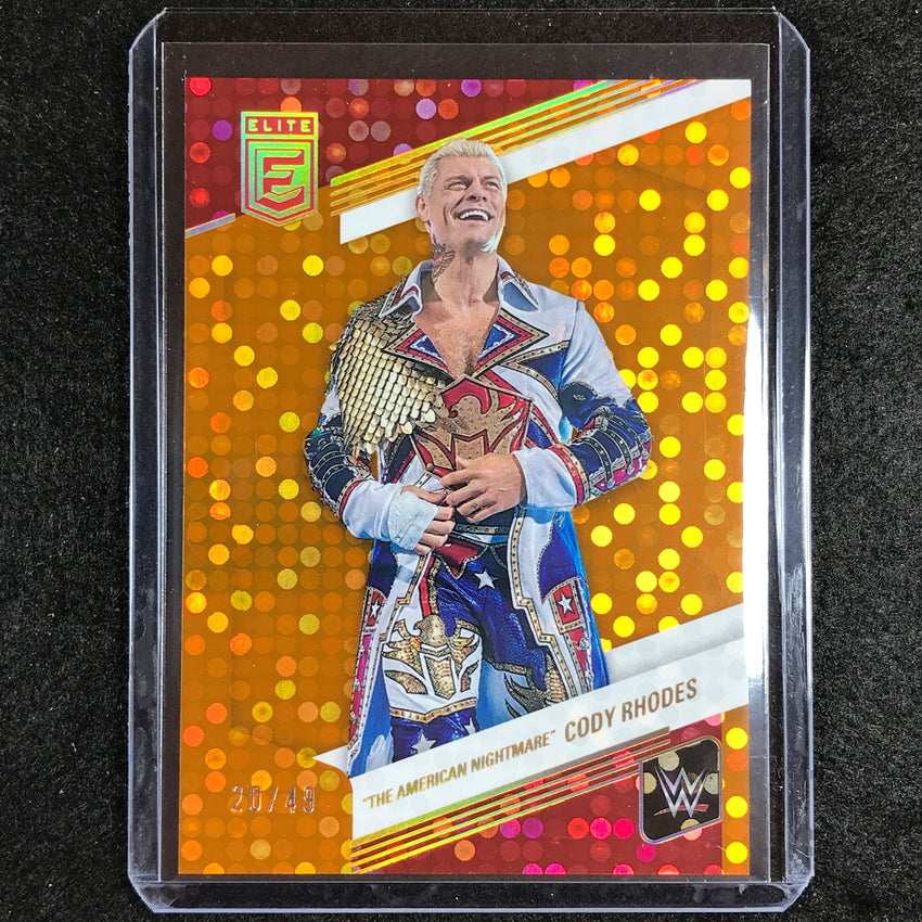 2023 Donruss Elite WWE The American Nightmare Cody Rhodes Base Orange 20/49 No 56