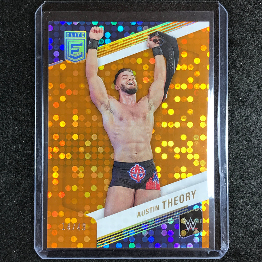 2023 Donruss Elite WWE Austin Theory Base Orange 14/49 No 58