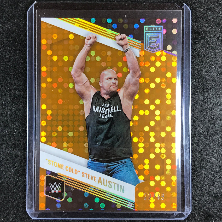 2023 Donruss Elite WWE Stone Cold Steve Austin Legends Base Orange 22/49 No 105