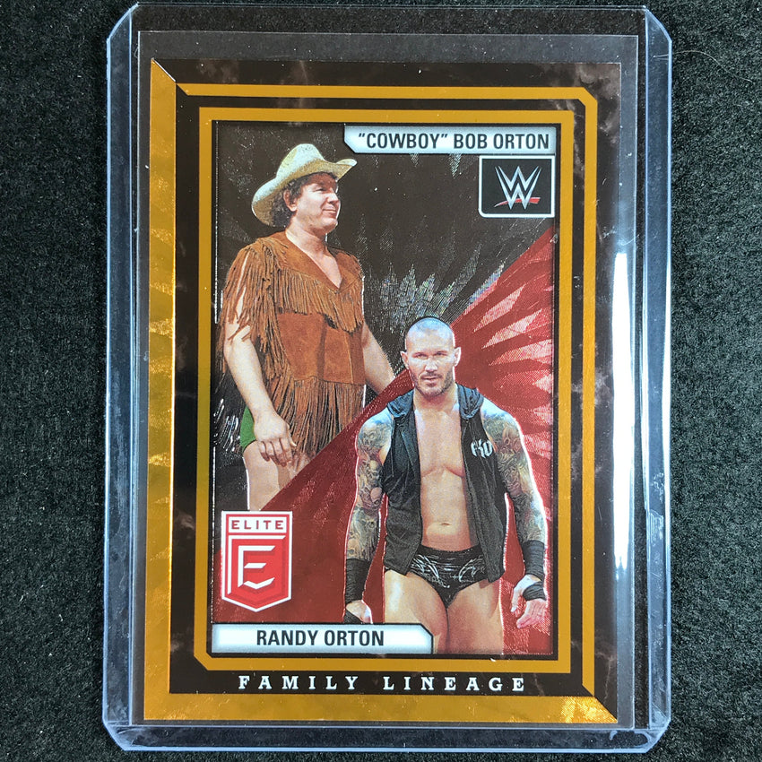 2023 Donruss Elite WWE Cowboy Bob Orton Randy Orton Family Lineage Orange 35/49