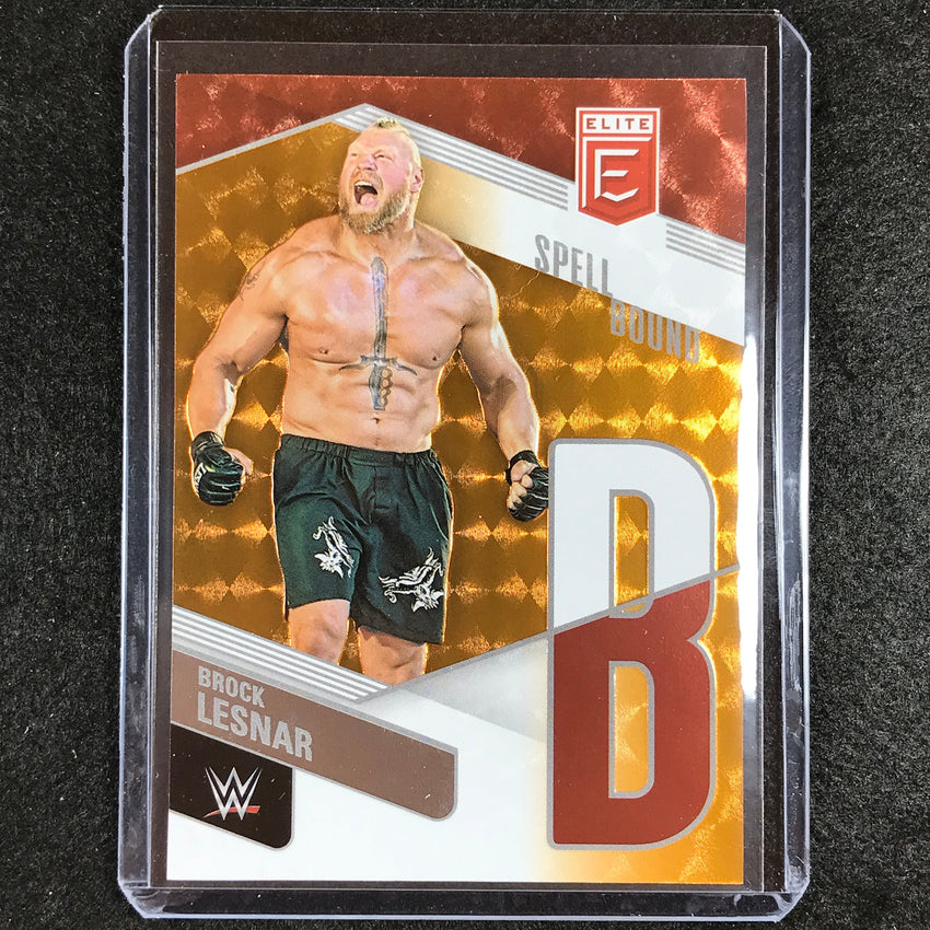 2023 Donruss Elite WWE Brock Lesnar B Spell Bound Orange 13/49