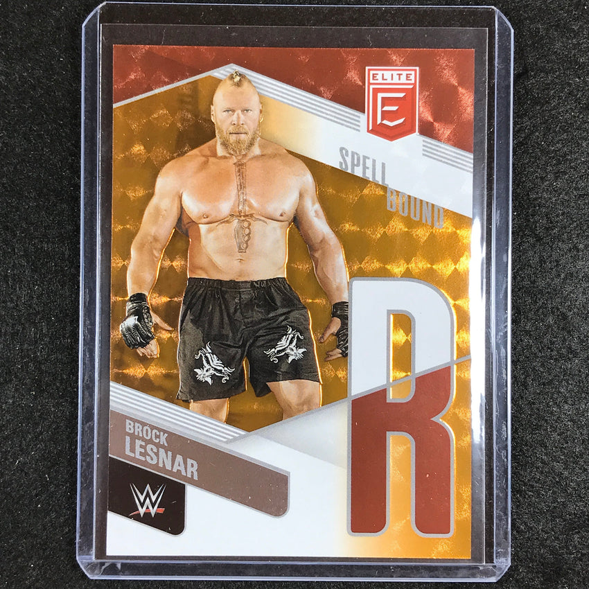 2023 Donruss Elite WWE Brock Lesnar R Spell Bound Orange 19/49