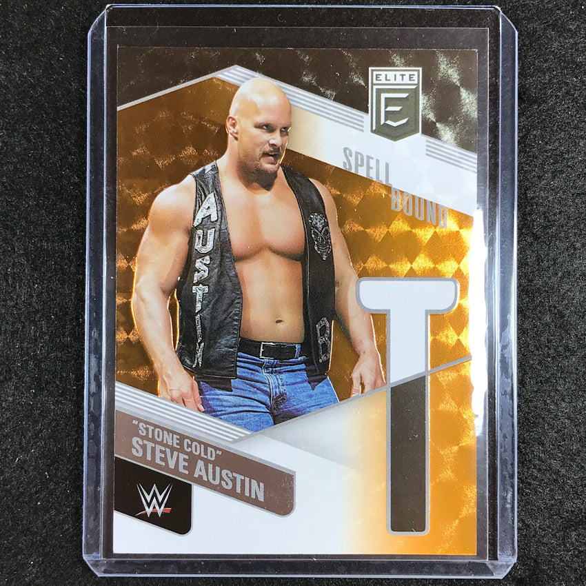 2023 Donruss Elite WWE Stone Cold Steve Austin T Spell Bound Orange 47/49