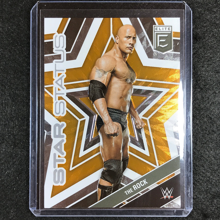 2023 Donruss Elite WWE The Rock Star Status Orange 9/49