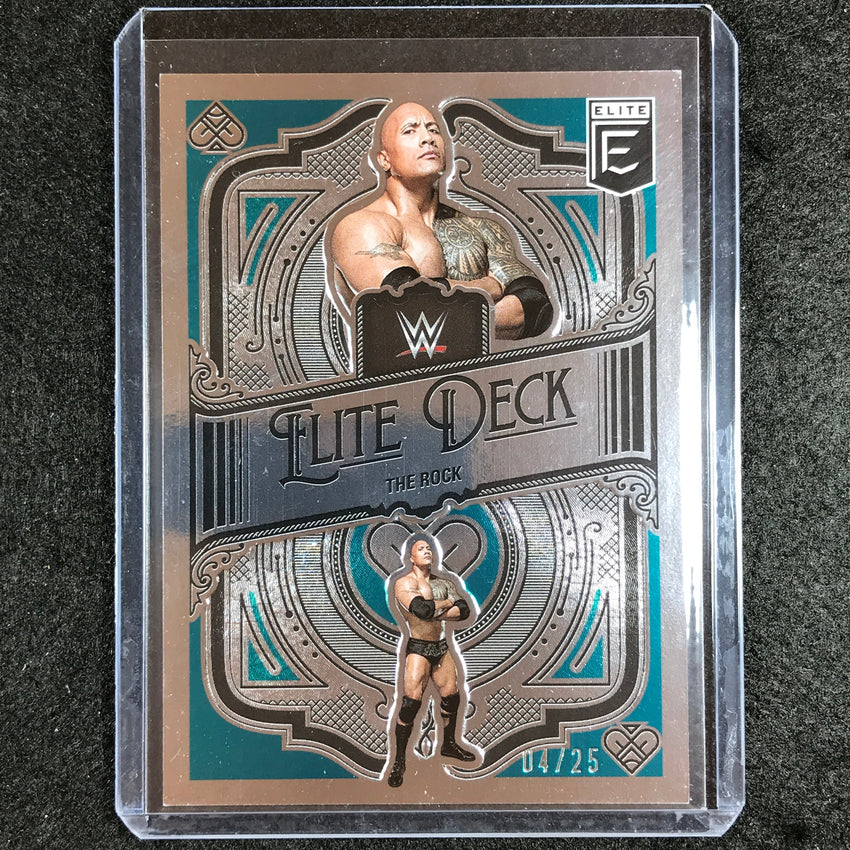 2023 Donruss Elite WWE The Rock Elite Deck Teal 4/25