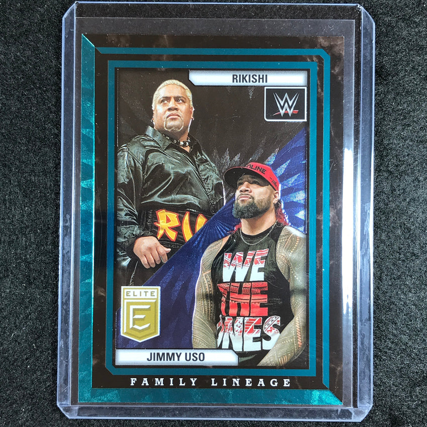 2023 Donruss Elite WWE Rikishi Jimmy Uso Family Lineage Teal 9/25